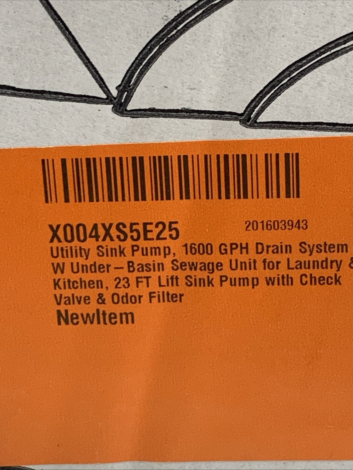 Ensurix Utility Sink Pump 1600GPH Drain System 500W Under-Basin Gray Water Unit