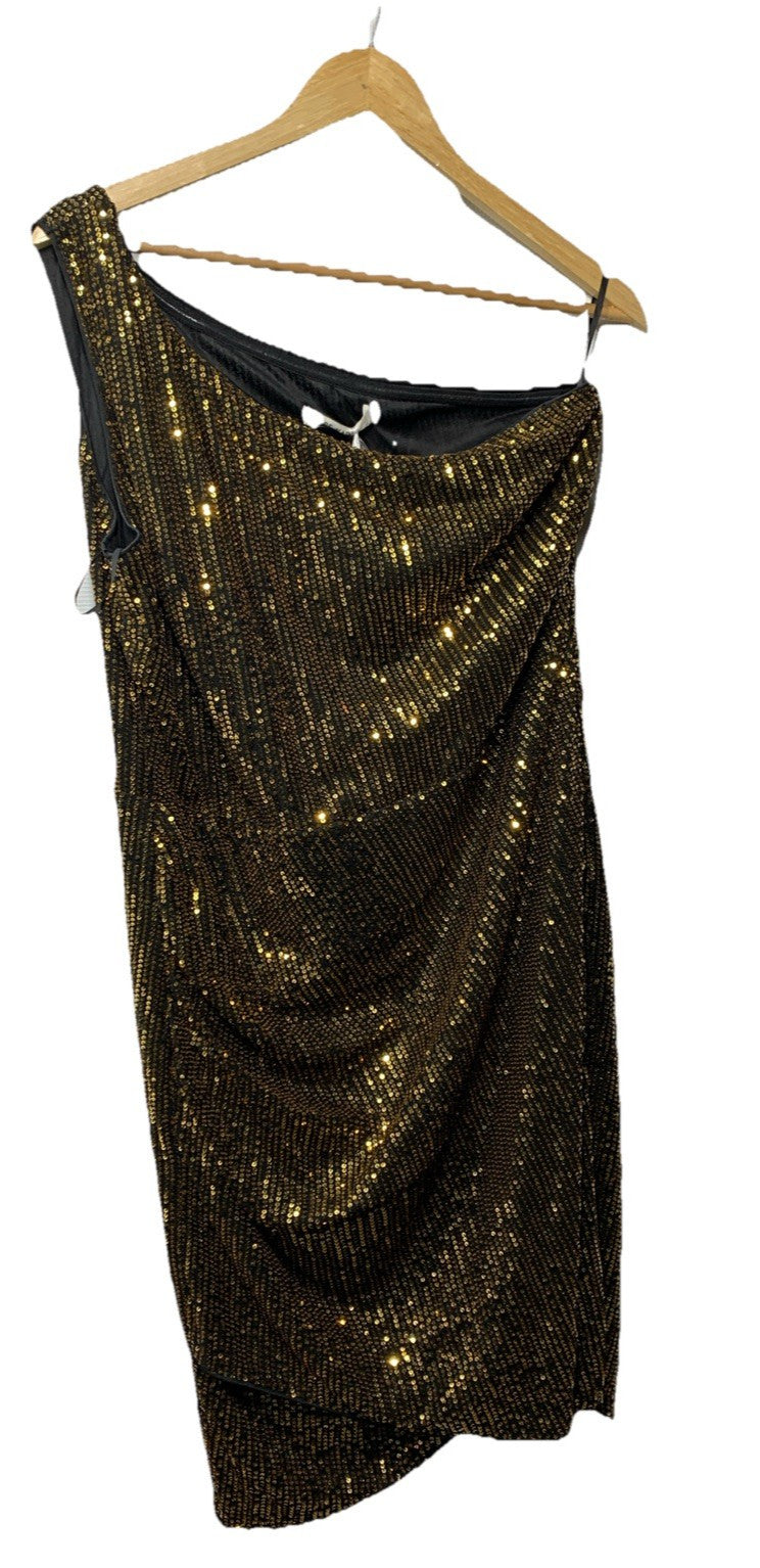 GRACE KARIN Womens Sequin Party Dress Cocktail One Shoulder Sleeveless Size XL