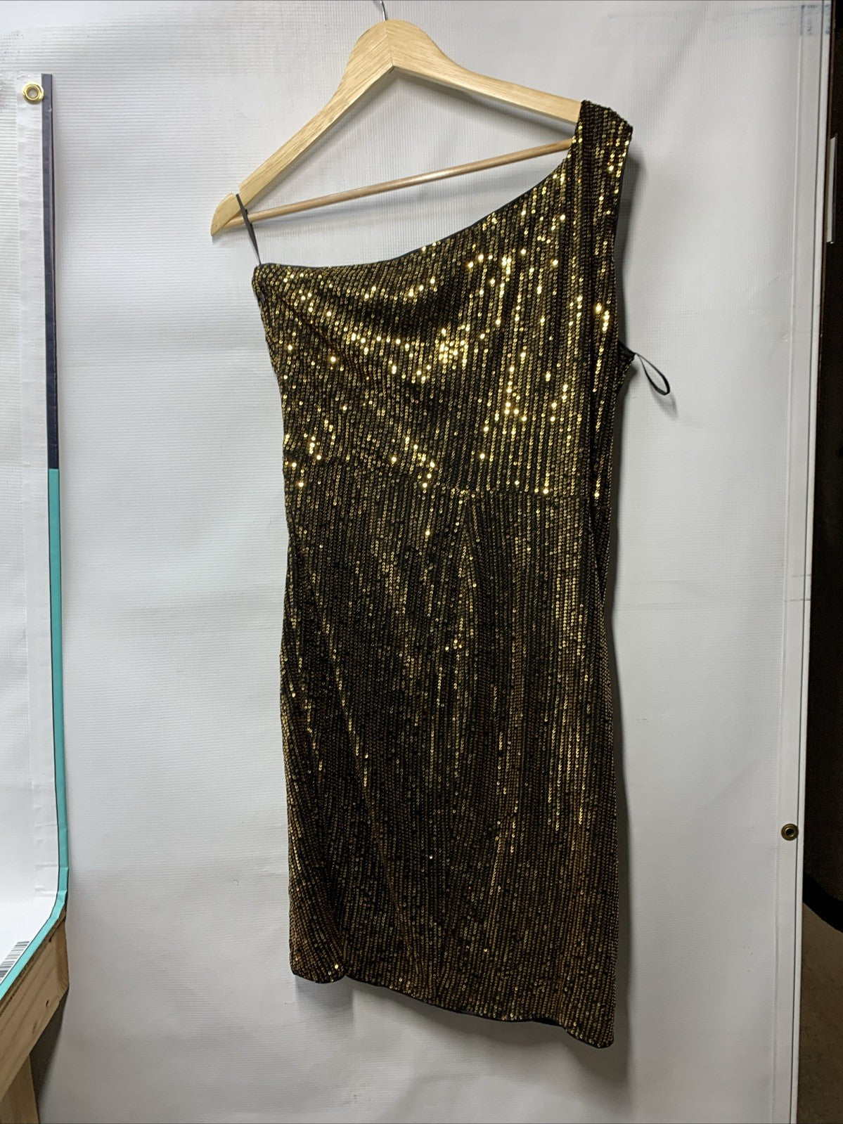 GRACE KARIN Womens Sequin Party Dress Cocktail One Shoulder Sleeveless Size XL