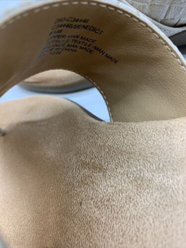 CLIFFS BY WHITE MOUNTAIN Women's Benedict Mini Wedge Sandal Taupe Woven Size 6.5