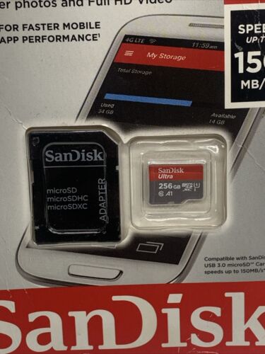SanDisk Ultra 256 GB Micro SD) Class 10 Memory Card- SDSQUAC-256G-GN6MA Lot Of 6