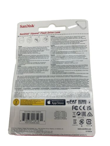 SanDisk 256GB iXpand Flash Drive Luxe for iPhone and USB Type-C Devices Lot Of 9