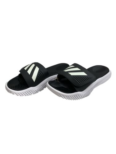 Adidas Alphabounce Slides Men’s Size 5 Bkack/White Slip-on Single-bandage Upper
