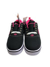 Heelys Pro 20 Kid Wheeled Shoes Black White Pink Canvas Size 5 HE100760H Sneaker