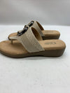 CLIFFS BY WHITE MOUNTAIN Women's Benedict Mini Wedge Sandal Taupe Woven Size 6.5