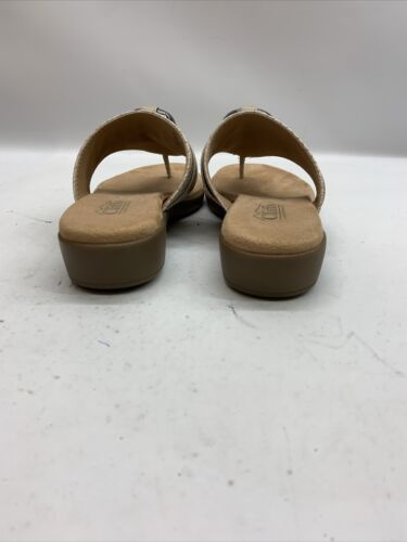 CLIFFS BY WHITE MOUNTAIN Women's Benedict Mini Wedge Sandal Taupe Woven Size 6.5