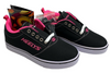 Heelys Pro 20 Kid Wheeled Shoes Black White Pink Canvas Size 5 HE100760H Sneaker
