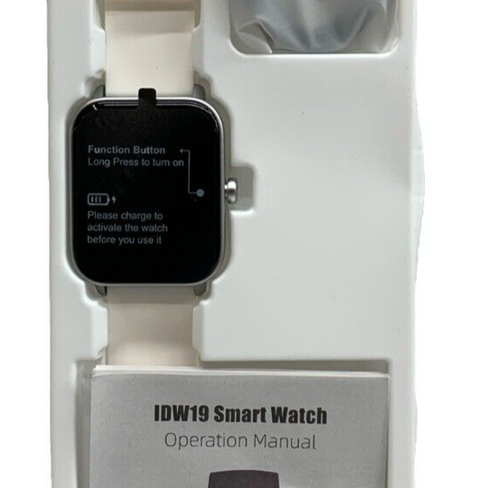 IDW19 Smart Watch Women White Waterproof Heart Color Display Blood Oxygen Alexa