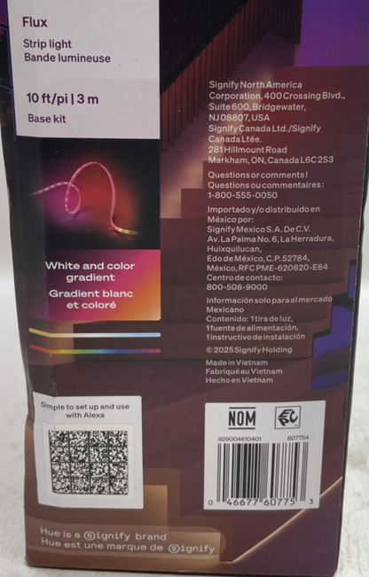 Philips Hue Flux 10-Feet LED Strip Light 1200 Lumens, RGBWWIC, Cuttable 1-Pack