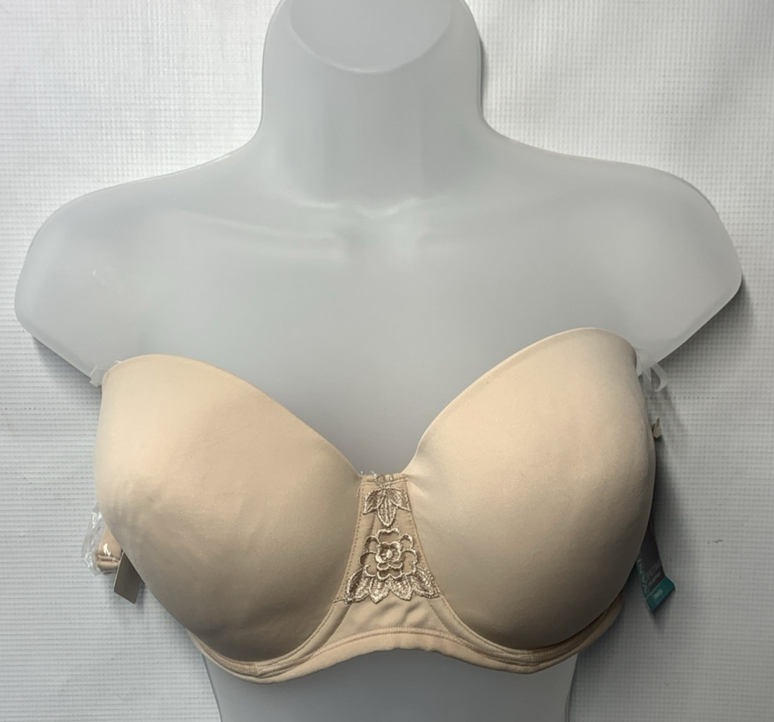 Vanity Fair 74380 Women's Bra Strapless Beauty Back Underwire Size 36DD Beige