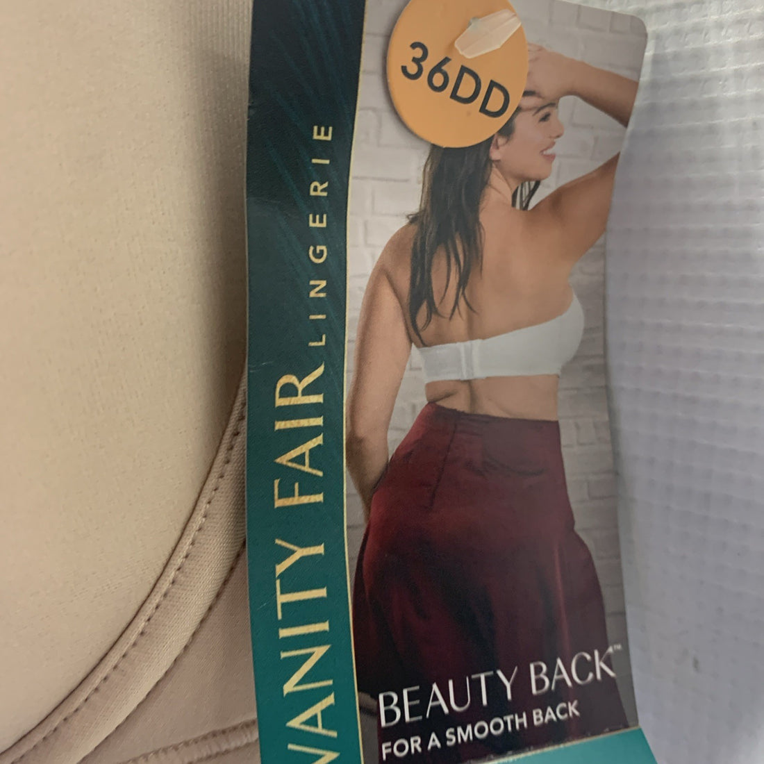 Vanity Fair 74380 Women's Bra Strapless Beauty Back Underwire Size 36DD Beige