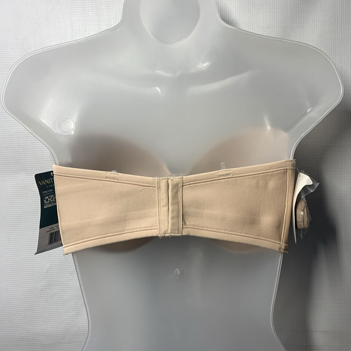 Vanity Fair 74380 Women's Bra Strapless Beauty Back Underwire Size 36DD Beige