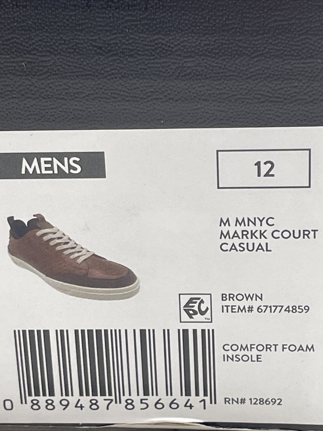 Madden NYC Men's Size 12 Brown Markk Court Casual Sneaker Comfort Foam Insole