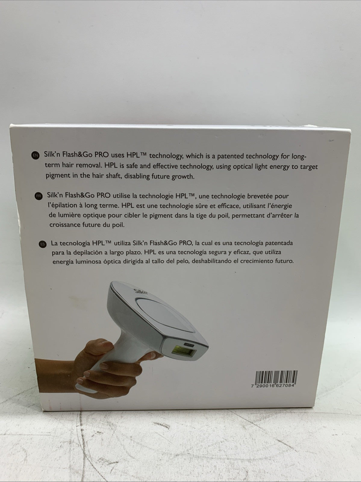 Silk'n Bella Flash Pro Touch & Glide HPL Technology Ergonimic Hair Remover White