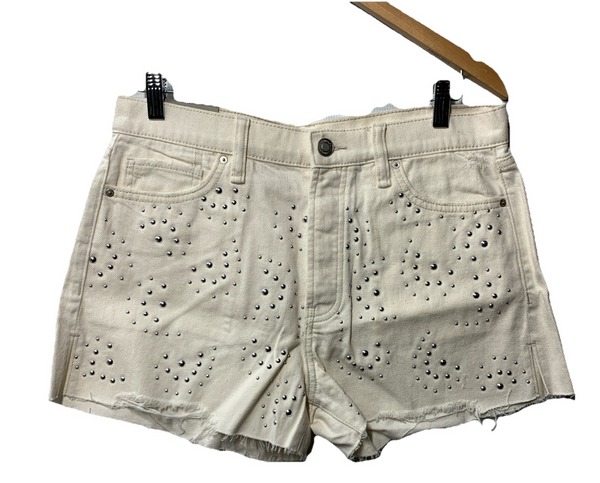 HUDSON Women's Lori Star Studded High Rise Cut Off Short Size 30 with Pockets