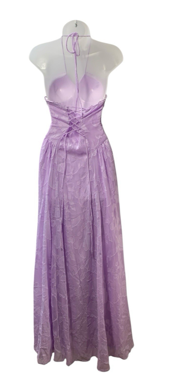 Lulus Sedona Lace Women's Wedding Guest Maxi Dress Lavender Sleeveless Medium