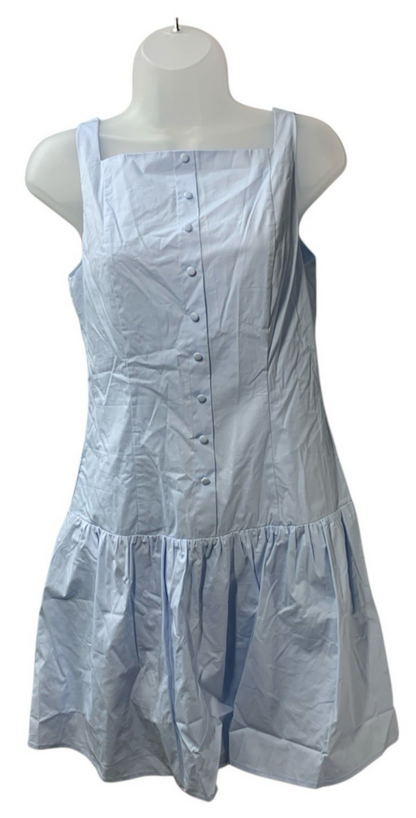 Lulus Rory Women's Cocktail Shirt Mini Dress Party Medium Sleeveless Light Blue