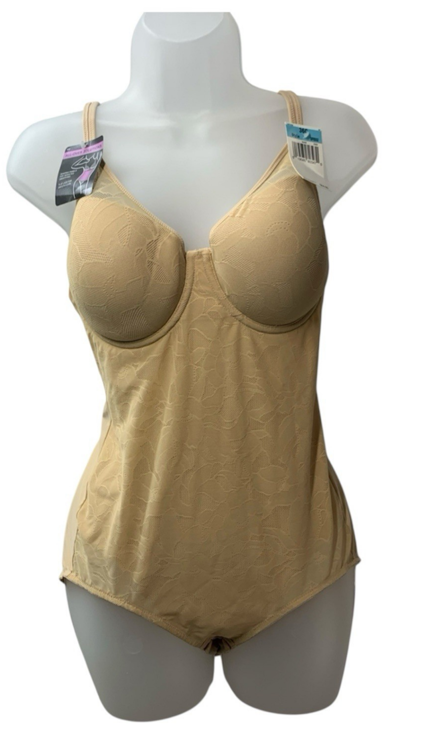 Bali DF6552 Women's Ultra Light Body Briefer Underwired Lightweight 36C Nude