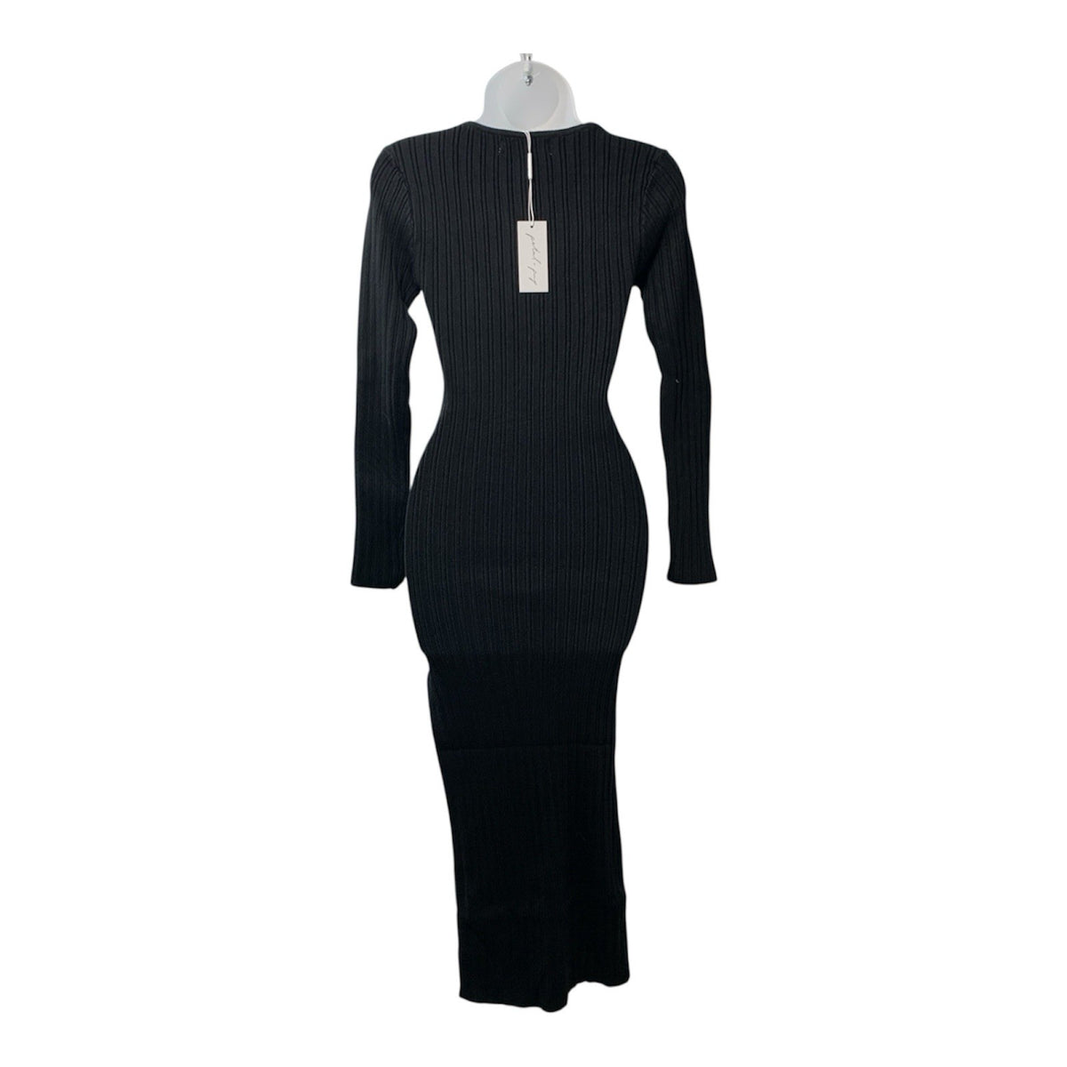 Petal & Pup Women's Irene Long Sleeve Midi Dress V-neck Bodycon Black Small