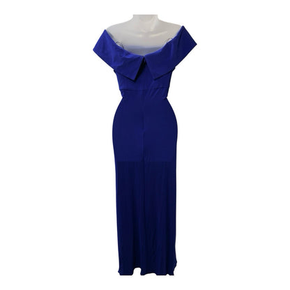 Alex Evenings Women's Long Foldover Off the Shoulder Gown, Formal Event Size 12