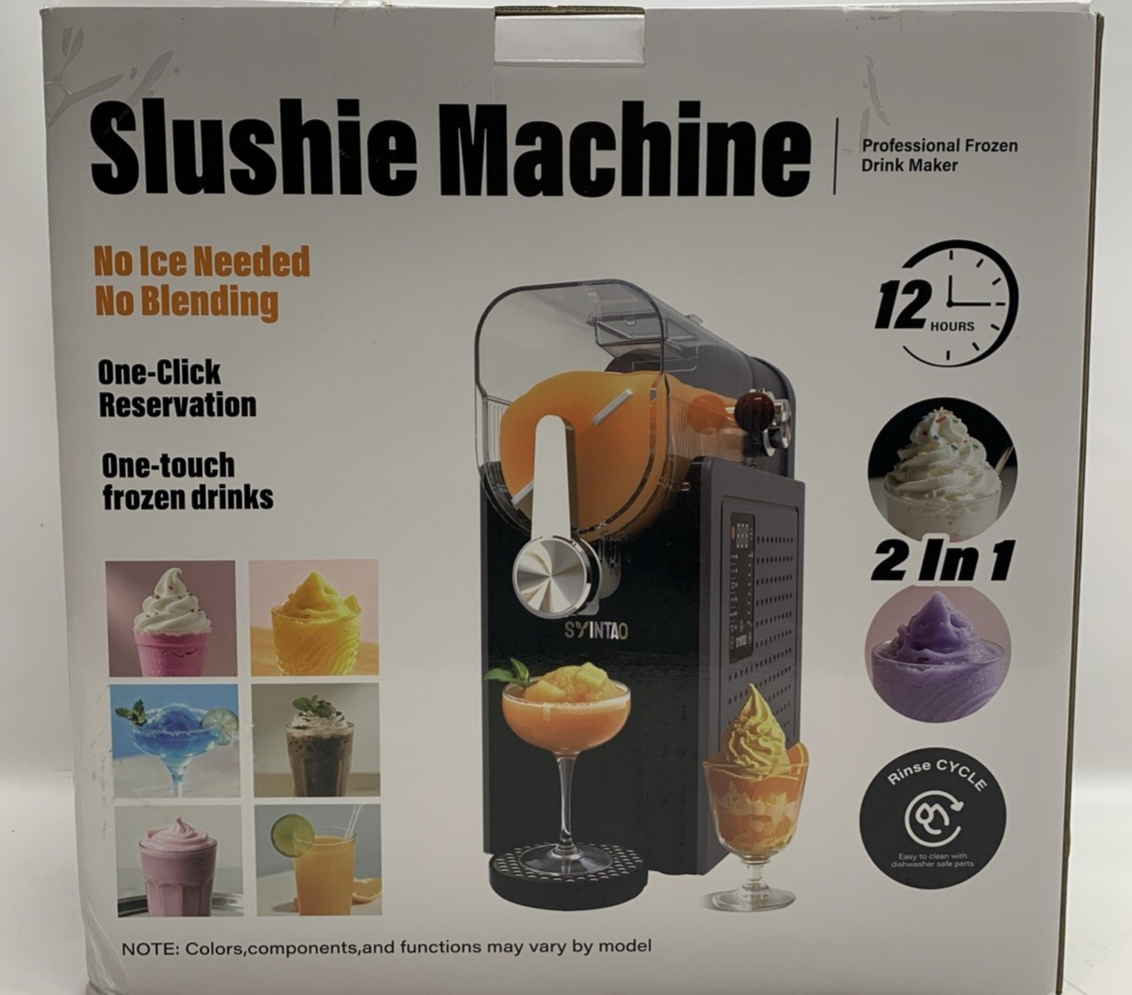 SYINTAO 2-in-1 Slushie & Soft Serve Ice Cream Maker, No-Ice-Needed Frozen Drink