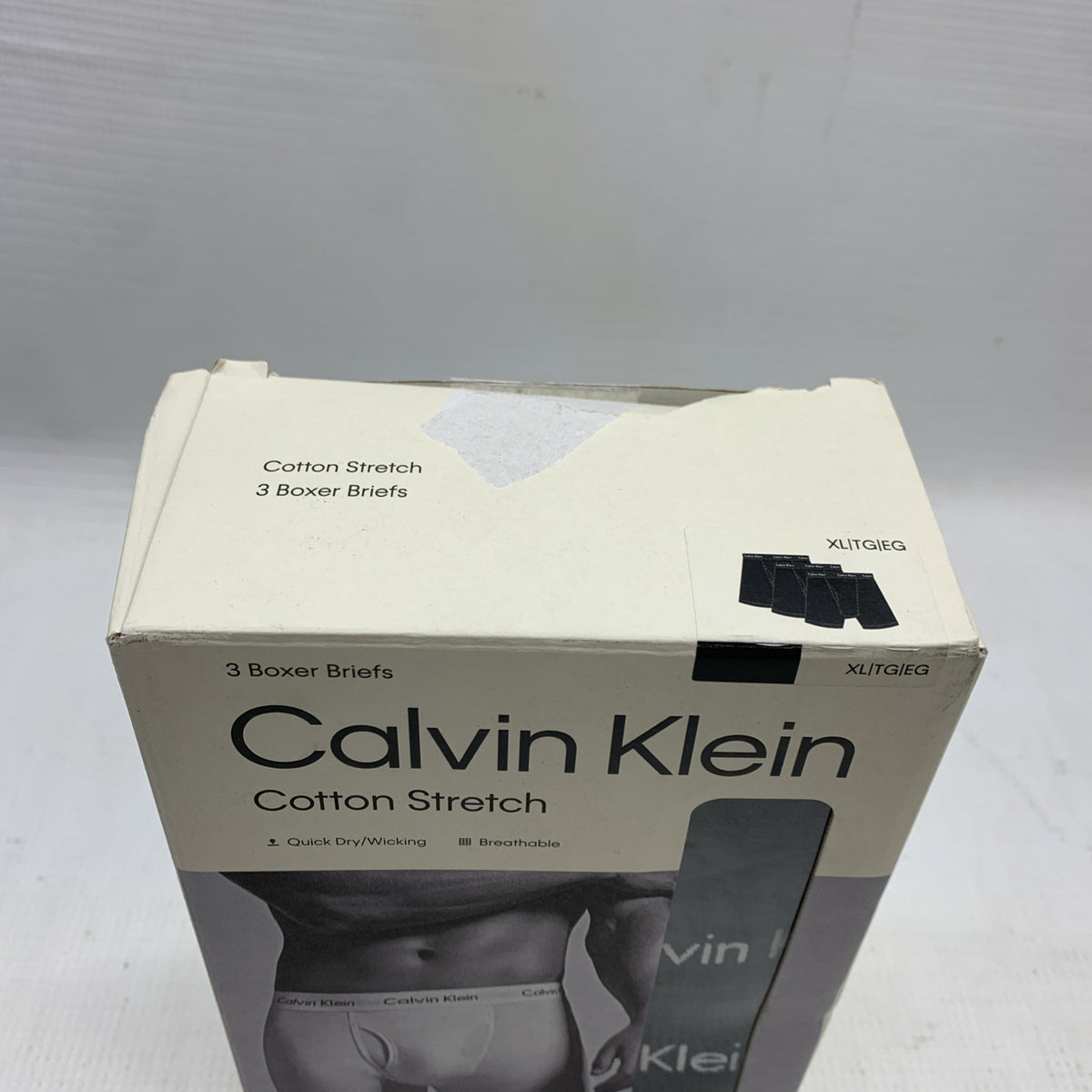 Calvin Klein Boxer Briefs Cotton Stretch Breathable XL Black Underwear - 3 PACK
