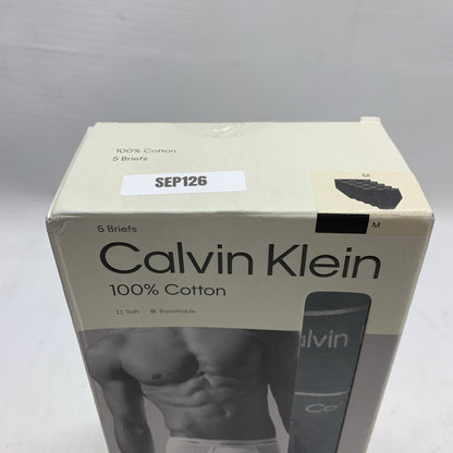 Calvin Klein Men’s 100% Cotton Classic Brief Black Breathable Underwear M 5 Pack