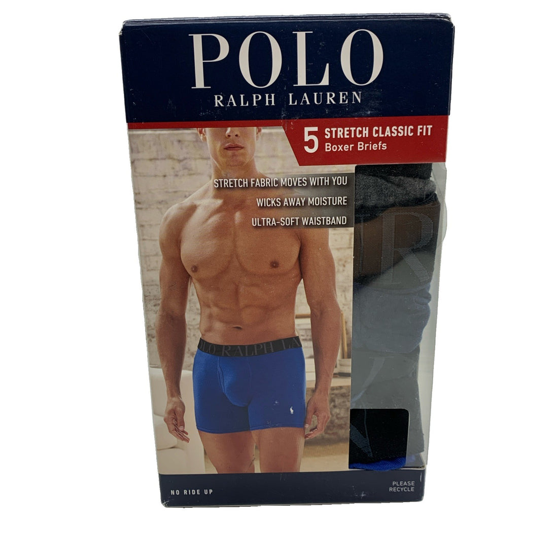 Polo Ralph Lauren Men's Stretch Classic Fit Medium Boxer Briefs Underwear 5 PACK