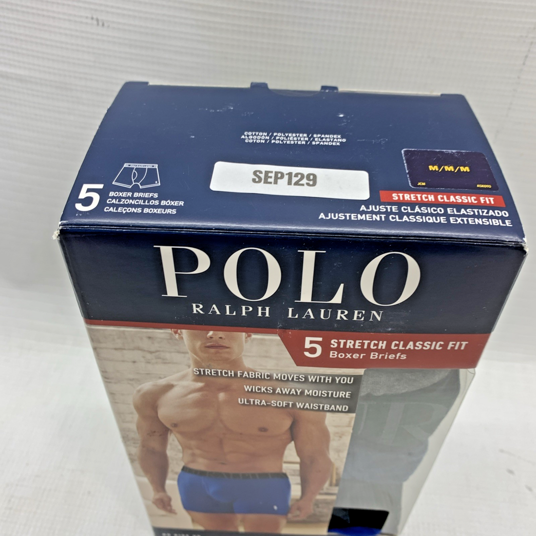 Polo Ralph Lauren Men's Stretch Classic Fit Medium Boxer Briefs Underwear 5 PACK