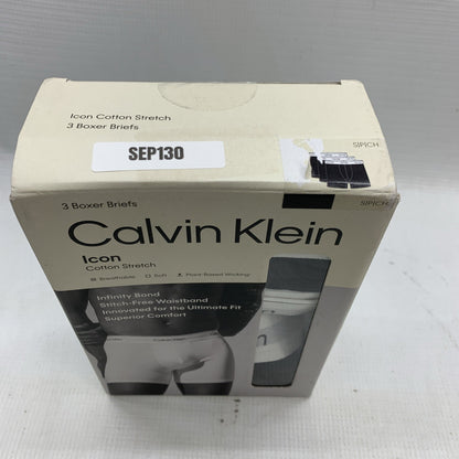 Calvin Klein Cotton Stretch Boxer Brief Men's Small Underwear Breathable 3 Pack