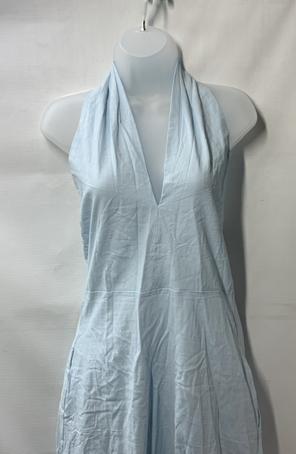 Petal And Pup Halter neck Tie Tiered Maxi Dress V-neck with Pockets Size Small