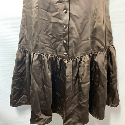 Lulus Women's Rory Mini Dress with Covered Buttons Sleeveless Size Medium Brown