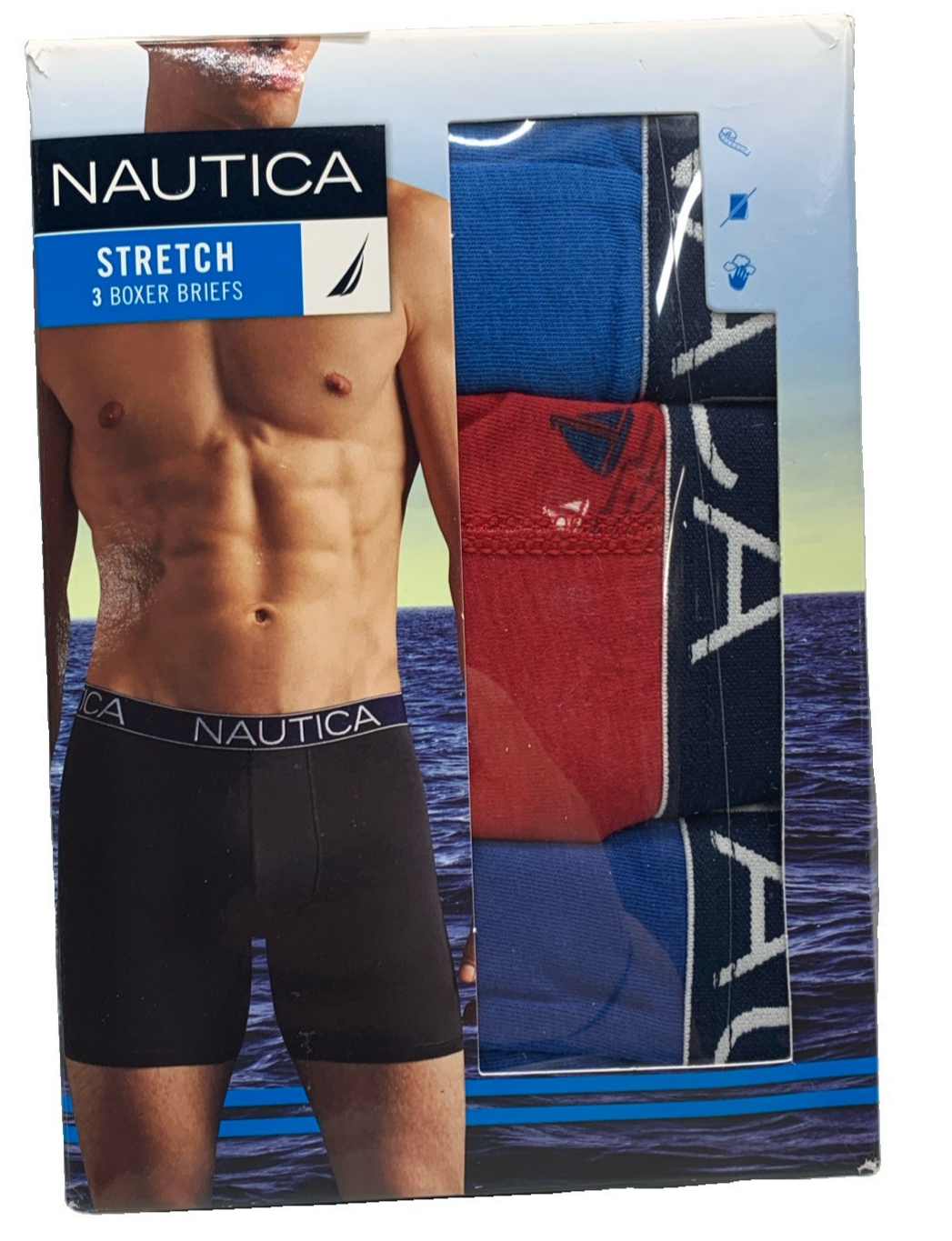 NAUTICA Stretch Boxer Briefs Men's Underwear Stretch Lightweight XL - 3 Pack