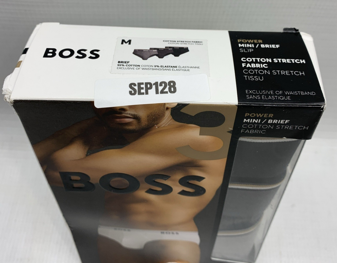 BOSS Men's Classic Regular Fit Cotton Stretch Fabric Power Mini Brief M - 3 PACK