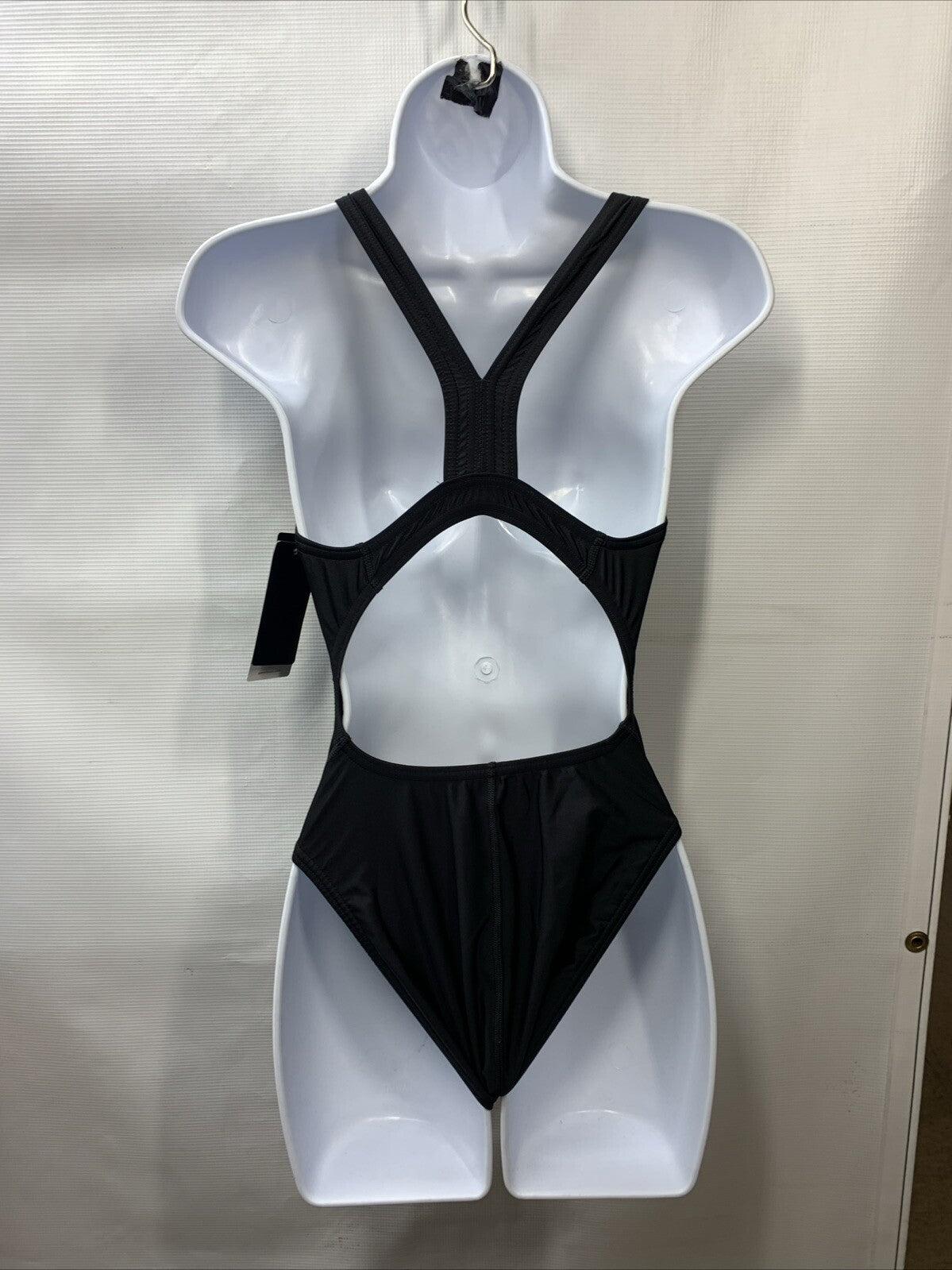 Speedo Pro LT Swimsuit Womens 8/34 Black One Piece Bathing Suit Logo Solid Adult