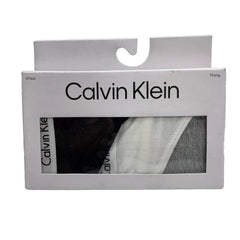 Calvin Klein Women's Carousel Logo Cotton Stretch Thong Panties Size L 3 Pack
