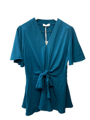 GRACE KARIN 2024 Elegant V Neck Peplum Tops Tie Front Short Bell Sleeve Size L