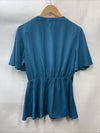 GRACE KARIN 2024 Elegant V Neck Peplum Tops Tie Front Short Bell Sleeve Size L