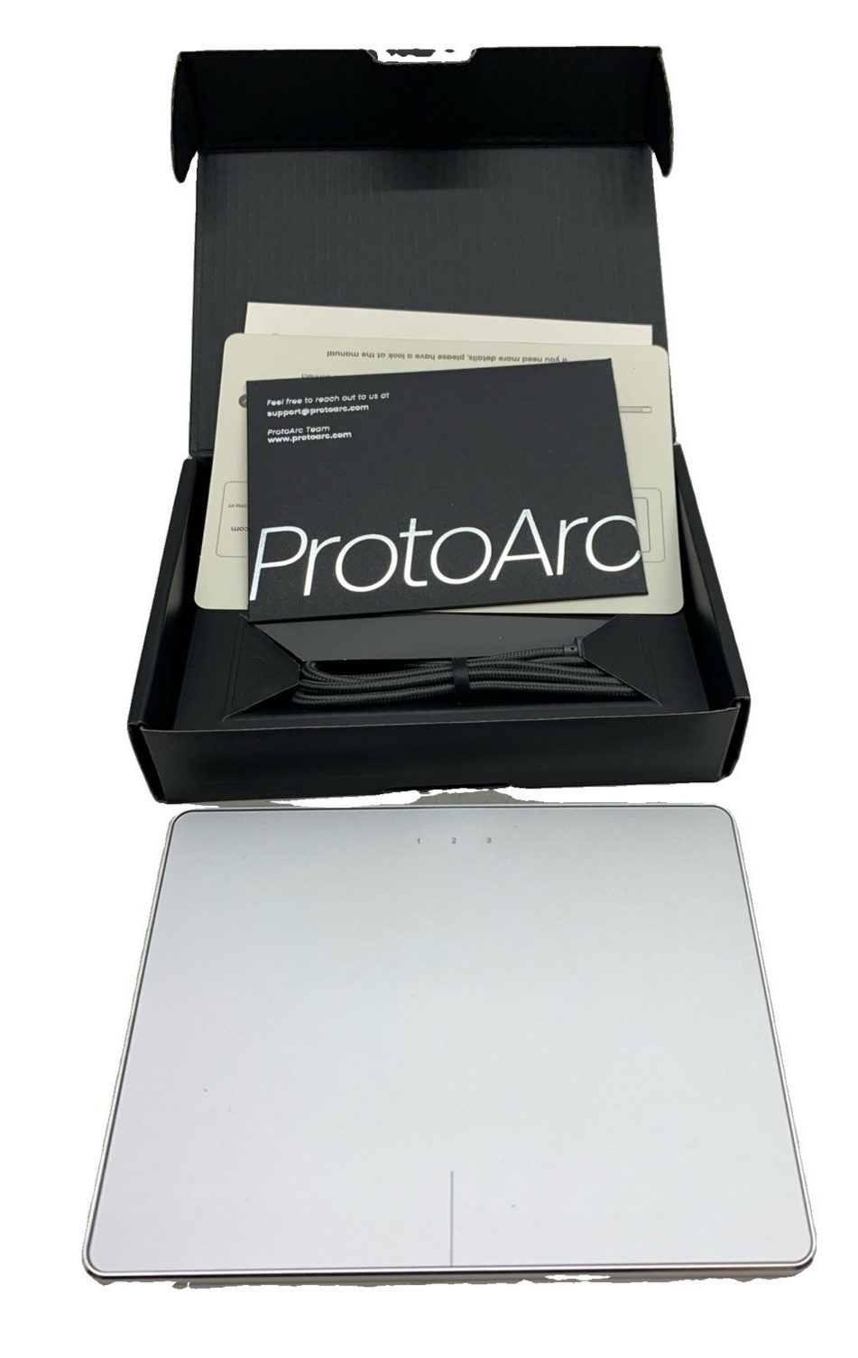 ProtoArc T1 Plus Wireless Touchpad For Windows White/Silver Type C Rechargeable