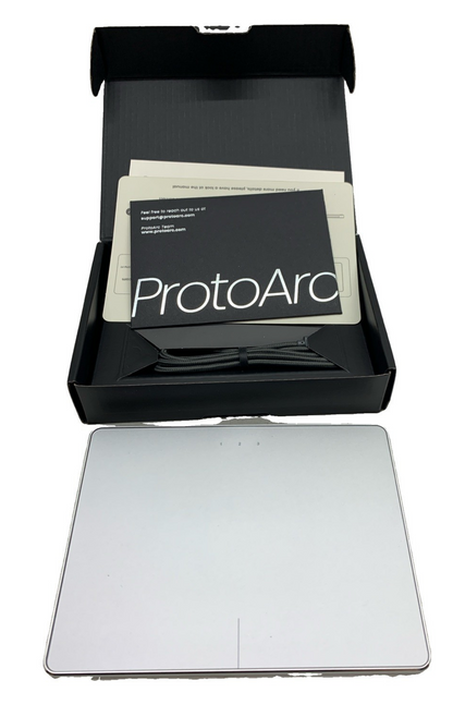 ProtoArc T1 Plus Wireless Touchpad For Windows White/Silver Type C Rechargeable