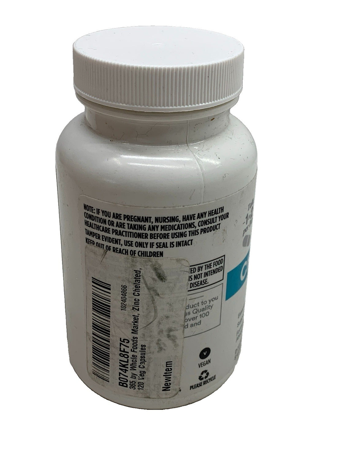 365 by Whole Foods Market Chelated Zinc Plus Copper, 120 Capsules Supplement