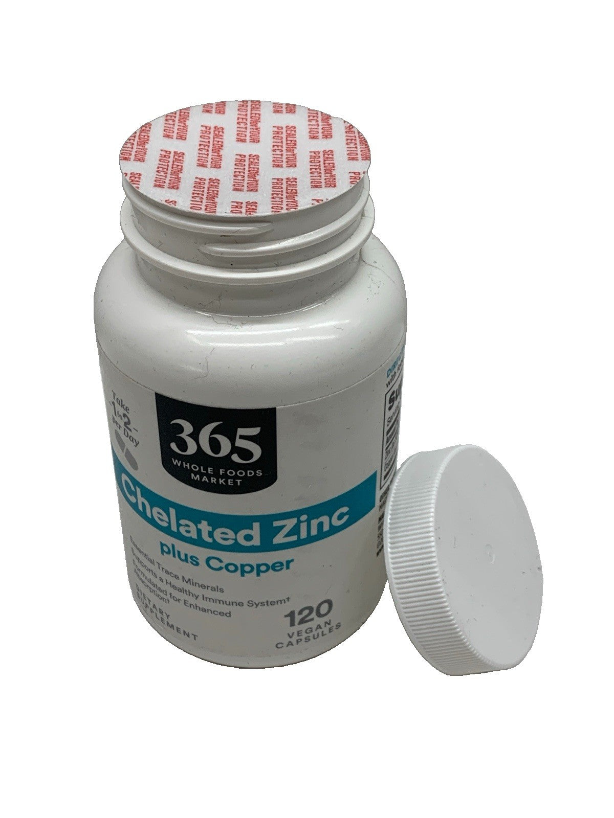 365 by Whole Foods Market Chelated Zinc Plus Copper, 120 Capsules Supplement