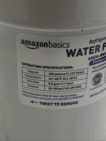 Amazon Basics Replacement AMZN-MWF Refrigerator Water Filter Cartridge - 3 Pack