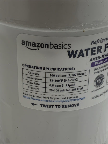 Amazon Basics Replacement AMZN-MWF Refrigerator Water Filter Cartridge - 3 Pack