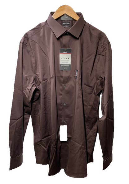 Van Heusen Men's Dress Shirt Slim Fit Flex Collar Stretch Solid 2XL Long Sleeve
