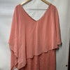 J Kara Caplet Short Cocktail Party Beaded Dress Women’s Size 14W Pull-On Coral