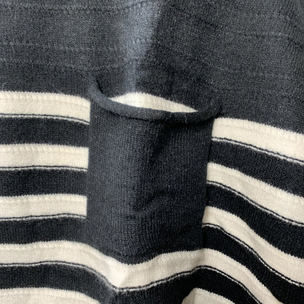 GRACE KARIN Striped Cap Sleeve Knit Sweater Crop Top Oversized Black/White 2XL