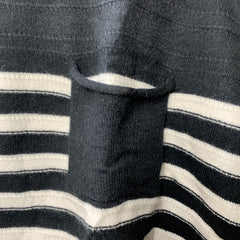 GRACE KARIN Striped Cap Sleeve Knit Sweater Crop Top Oversized Black/White 2XL