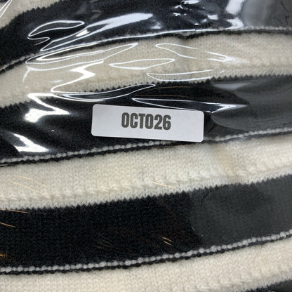 GRACE KARIN Striped Cap Sleeve Knit Sweater Crop Top Oversized Black/White 2XL