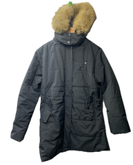 Genovega Women's Heated Jacket Long Sleeve Black Size L with Hood and Pockets